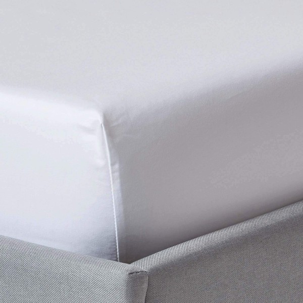 HOMESCAPES 1000 Thread Count Egyptian Cotton White Deep Fitted Sheet