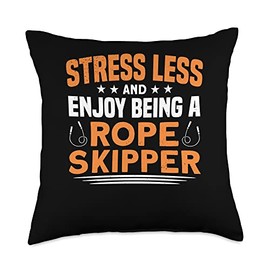 Enjoy Being A Rope Skipper Jump Rope Skipping Throw Pillow