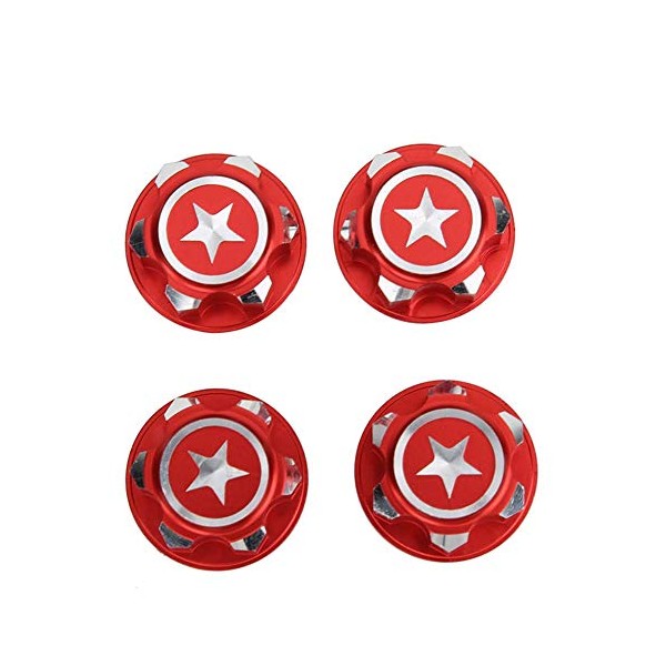 Aluminium Alloy Hex Wheel Mount Nuts, 4pcs Metal 17mm Hex Wheel Nut RC Spare Part Replacement Compatible with X-MAXX Summit Traxxas RC Car(Red)