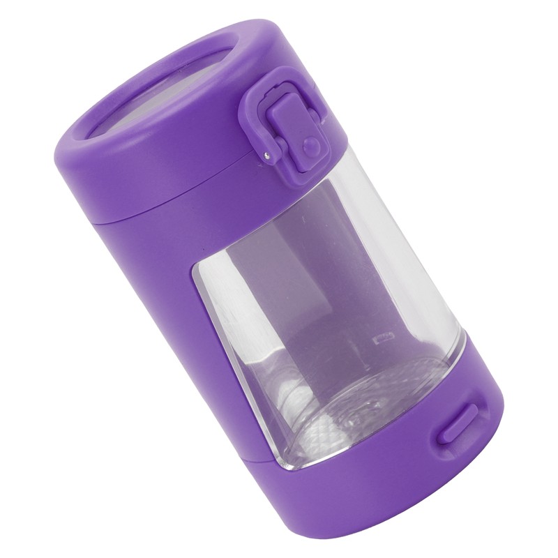 Glow Storage Jar with Grinder LED Waterproof Transparent Glass Seal