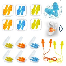 12 Pares De Tapones De Silicona Con Cuerda, Reutilizables Para Reducir Ruidos, Ideales Para Nadar, Suaves Y Impermeables, Para Dormir, Trabajo O Estud