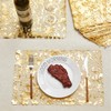 Gandeer 100 Pcs Gold Disposable Placemats 11 x 17 Inch
