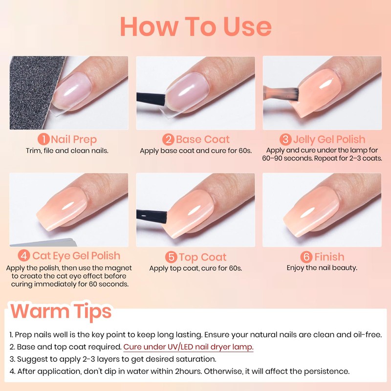 Silver Cat Eye Gel Nail Polish and Jelly Gel Polish