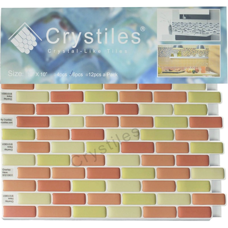 Crystiles Peel and Stick DIY backsplash Tile Stick-on Vinyl Wall