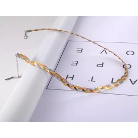 Link Women’s Multi Layered Multicolor Triple Chain Link Fashion Snake Necklace