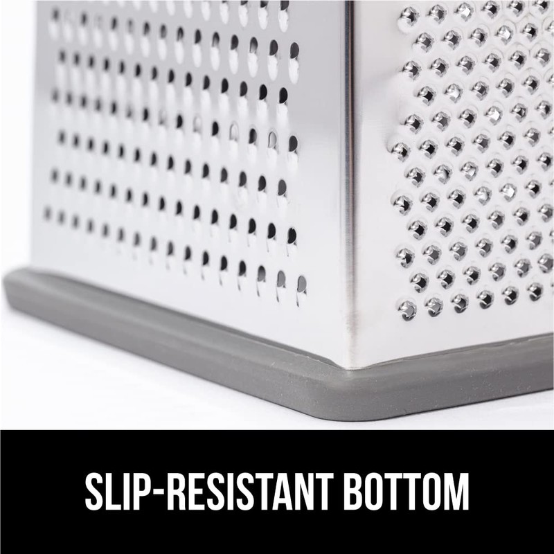 GORILLA GRIP 4-Sided 100% BPA-Free Cheese Grater With Container, Stainless