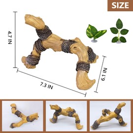 Tfwadmx Snake Climbing Branch, Resin Reptile Climbing Simulated Wood Branches, Hermit Crab Climbing Toys, Gecko Tank Branches Decor for Small Lizards, Tarantulas, Frogs(Type B)