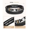 YIBONIKA Leather Bracelet for Men, Gift for Him Dad Husband