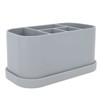 Silicone Toothbrush Toothpaste Holder Multipurpose 5 Slots Drainage Holes Bathroom