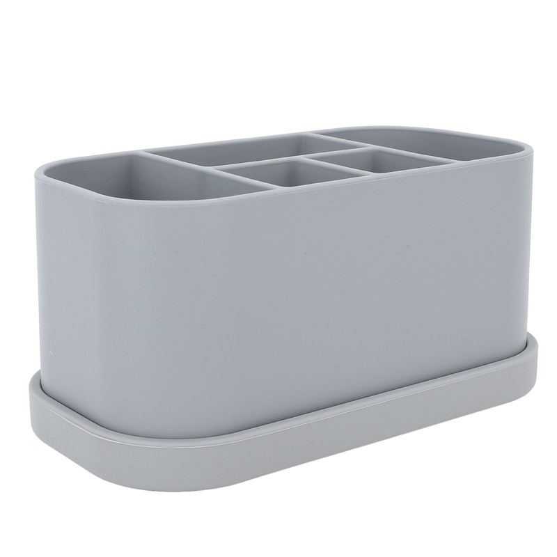 Silicone Toothbrush Toothpaste Holder Multipurpose 5 Slots Drainage Holes Bathroom
