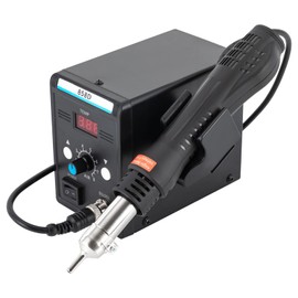 DYNAMI Hot Air Rework Station,110V SMD Soldering Station with 3 Nozzles,Adjustable Air Speed,Fast Heating,LED Screen Display