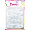 Dream World Self Hinge Barrette Ribbon Clear & White Mix
