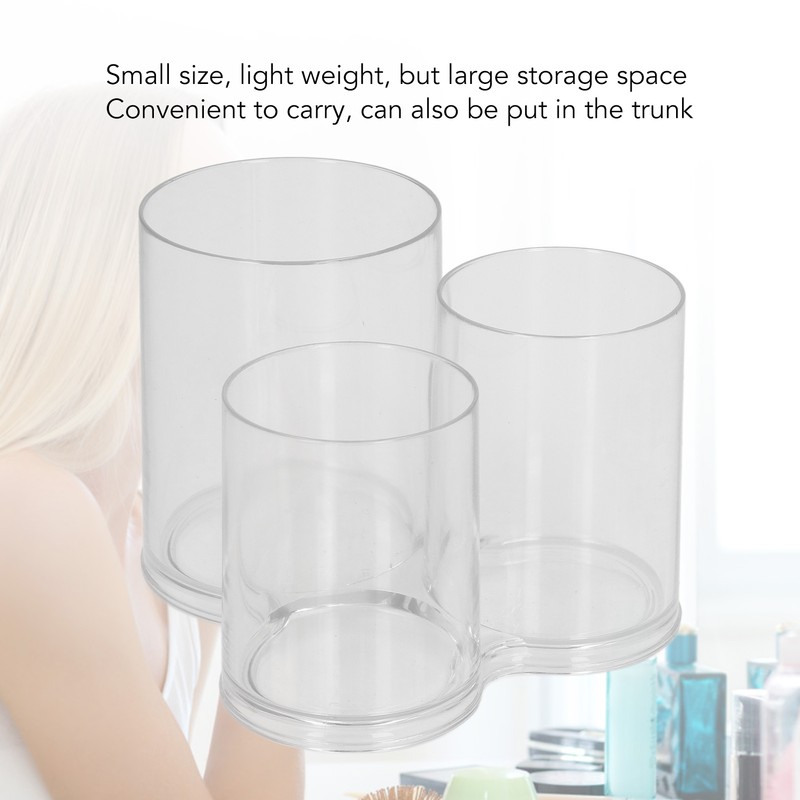 Clear Round Plastic Makeup Container Transparent Cylinder Makeup Brush Holder