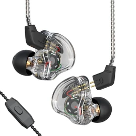 Yinyoo CCZ Melody In-Ear-Monitors Hybrid 1BA 1DD HiFi Earphone, Deep Bass Lightweight In-Ear Earphone IEM with 4N OFC Cable for Musician/Drummer/Bassist/Guitarist(Clear Black, with mic)