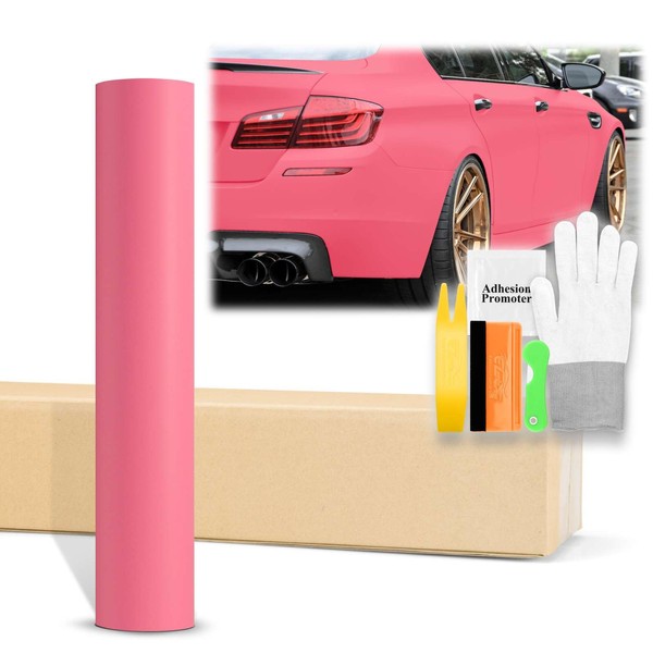 60"x240" (5FTx20FT) Ultra Matte Flat Pink Vinyl Wrap Auto Car