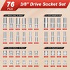 3/8” Drive Socket Set, 76 Pieces Ratchet Wrenches Set, Standard