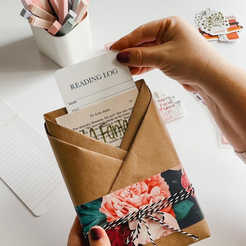 Blind date with a book with stickers, handmade magnetic bookmark,