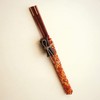 thebigmango.co.uk Wooden Round Black Chopsticks Set with Matching Rest and