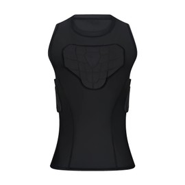 Youth Catchers Gear Boys Padded Chest Protective Shirt, Chest Protect Vest Hockey Paintball Training Tank Top YL