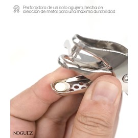 Noguez. Perforadora de Papel, Perforadora Circular de Mano para Orificios de 6mm., Paper One Hole Punch.