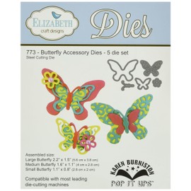 Elizabeth Craft Designs Pop It Up Metal Dies by Karen Burniston, Butterfly Accessory