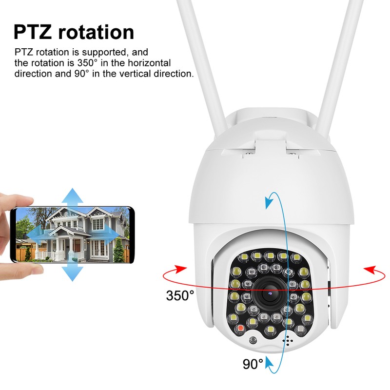 1080P HD Dome Camera Waterproof Outdoor WiFi CCTV with 32