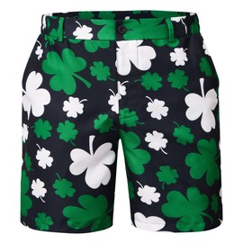 Arvilhill Men St. Patrick's Shorts Irish Novelty Short Green Black Shamrock XL