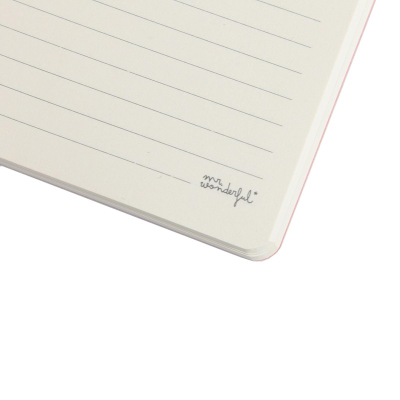 Mr Wonderful Notizbuch, A5, liniert, 80 Seiten, Notebook, genähter Einband,