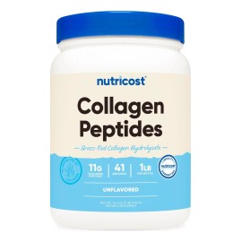 Nutricost Colageno Hidrolizado En Polvo Grass-fed 1 Lb Sfn Sin Sabor