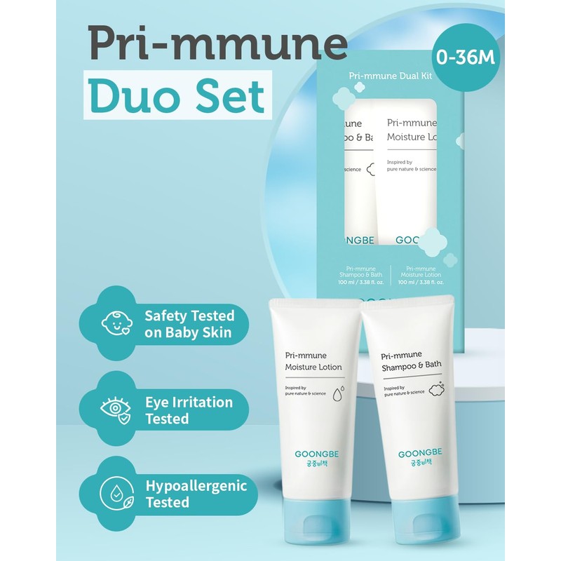 GOONGBE Pri-mmune Korean Baby Skincare Duo Set – 100ml Shampoo