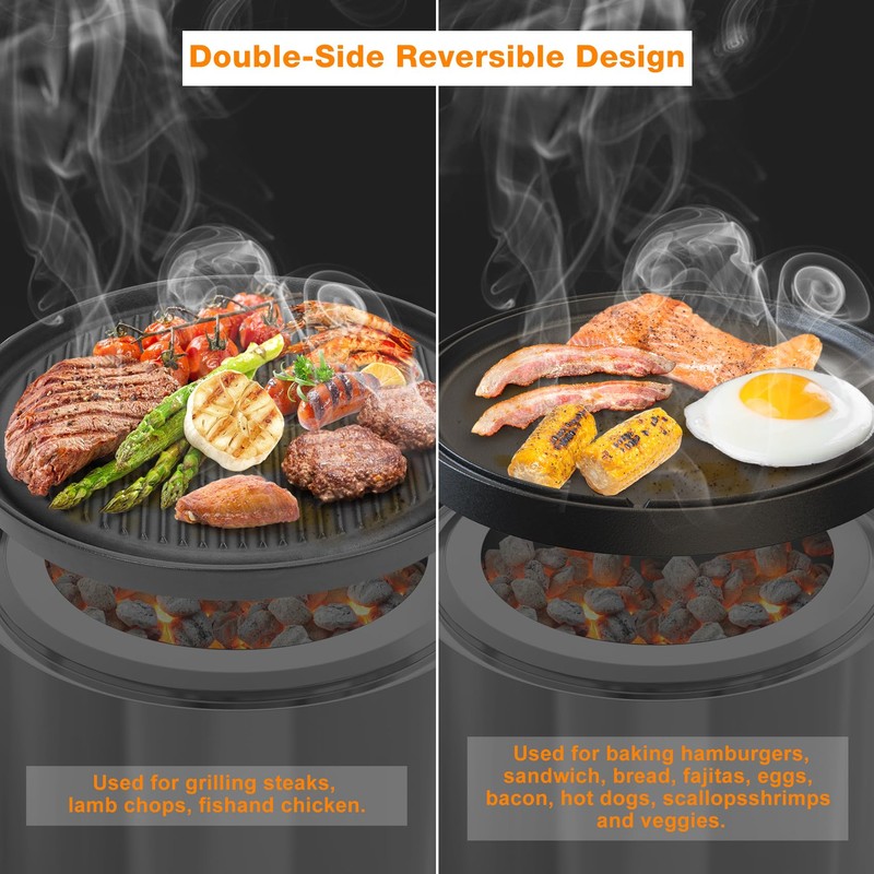 Onlyfire Griddle for Solo Stove Ranger, 14 Inch Double Sided