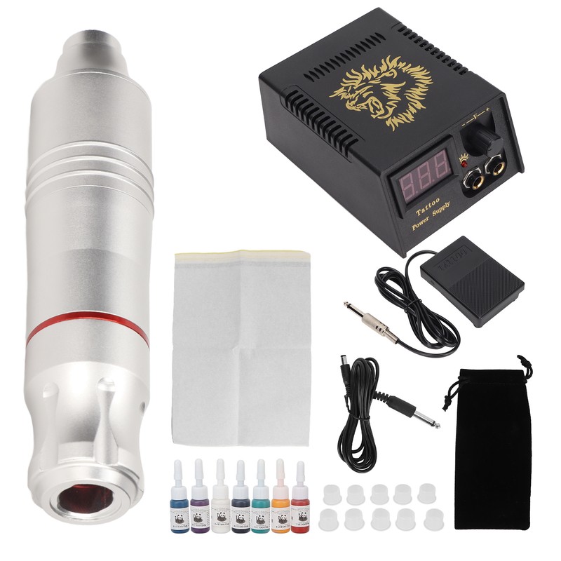 Tattoo Machine Pen Kit Professional Rotary Tattoo Power Supply Foot