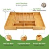 Pristine Bamboo Silverware Organizer - Expandable Kitchen Drawer Organizer -