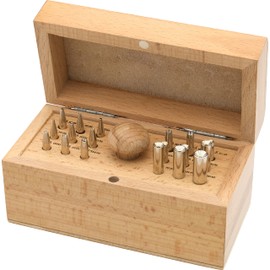 Set of 18 Bezel Setting Punches in Wooden Box