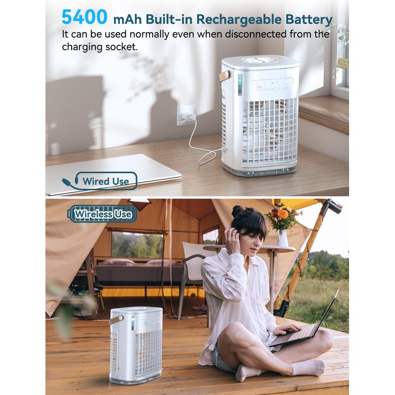BALKO Mini Air Conditioner, 3 IN 1 Portable Desk Fan