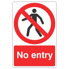 150mmx200mm No Entry With Man Sign Rigid Plastic