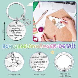 Nezyo Set of 12 Thank You Gifts Colleagues Farewell Gift Motivational Key Ring Thank You Ballpoint Pen Label with Gauze Bag Gifts for Employees Graduation Educator (Inspirational)