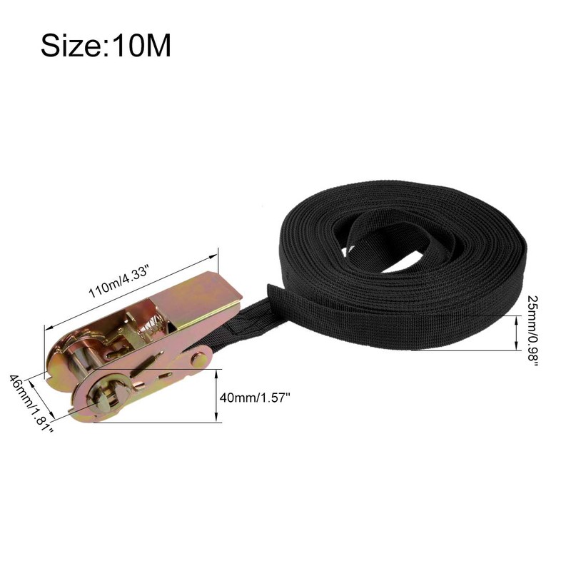 sourcing map Ratchet Tie Down Lashing Strap 1" x 33Ft