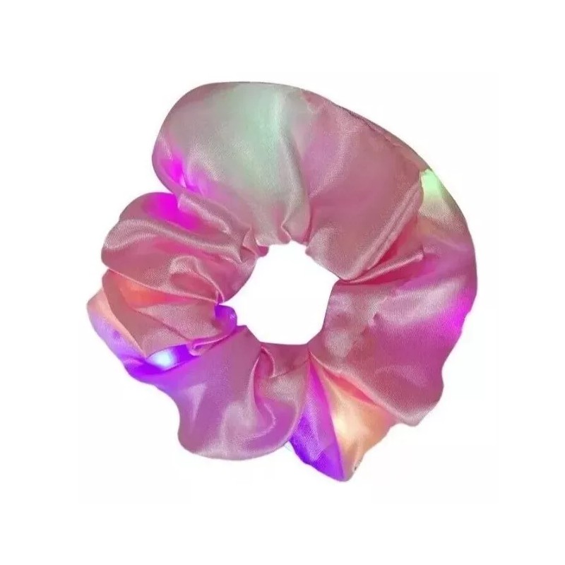 KFMX 12 Scrunchies Luminosas Mujer Niñas Donas Led Varios Colores