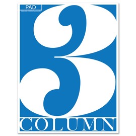 BookFactory 3 Column Columnar Pad/Three Columns Notepad Format - 50 Pages, 8.5'' x 11'', Wire-O ((PAD-050-7CPD3(Column-3) -LX)
