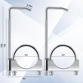 Datanly 2 Pcs 4 Inch Universal Exhaust Clamp with Hanger, Made of Heavy-Duty Clamp with Rear Muffler Hanger Exhaust Pipe for Cars, Trucks Pipes