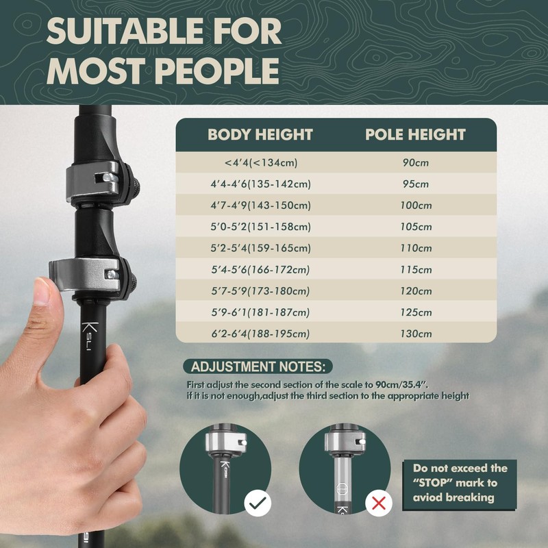 GPTCAMP Walking Sticks,Trekking Poles Collapsible Hiking Poles,Lightweight Folding Travel Walking