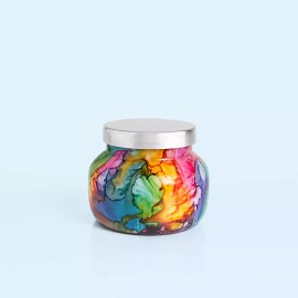 Capri Blue 8 Oz Rainbow Watercolor Volcano Petite Jar Candle