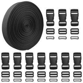 Magarrow 10.9 Yards Luggage Straps Adjustable Travel Accessories Suitcase with Straps with Buckle Straps Non-Slip Packing Strap, black