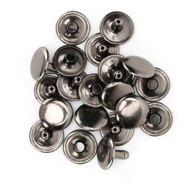200 Sets Double Cap Rivet Leather Rivets Tube Metal Rivets for Leather Craft Repairs Bags Belt Shoes Shoes Sewing Decoration 12 x 10 mm (Black)