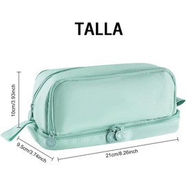 AZULDIMEN Estuche para lápices de gran capacidad con 4 compartimentos, estuche para lápices con múltiples ranuras, organizador de papelería para el trabajo de oficina escolar (Verde)