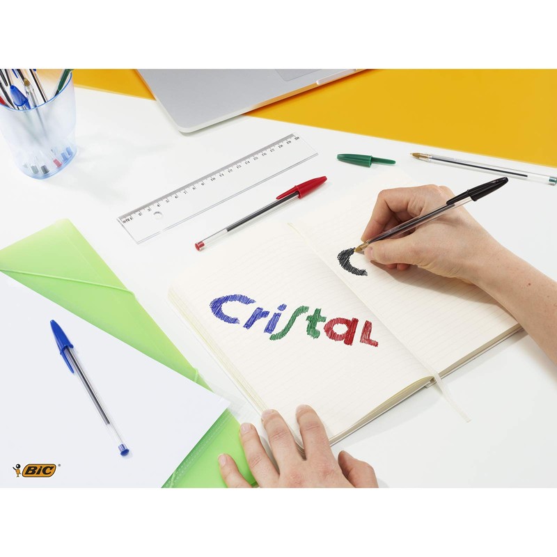 BIC Cristal Original Ballpoint Pens, Every-Day Biro Pen, Fine Point