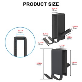 KITHOLD Shower Door Hooks, Triple Hooks Design Towel Hooks, Stainless Steel Over Door Hook, 2 Pcs Heavy Duty Hooks for Bathroom Glass Door Shower Door (Black)