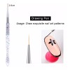 Xiaoya 3 Pinceles Liner Fino Mano Alzada Nail Art Uñas