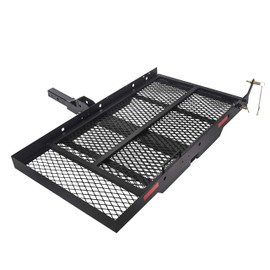 HECASA Hitch Mount Cargo Rack w/Foldable Ramp Wheelchair Carrier Mobility Scooter Ramp 500 lbs Capacity